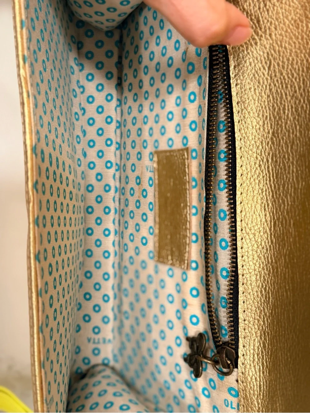 Rare Vintage Genuine Argentine Leather Leopard - print, Gold Clutch
